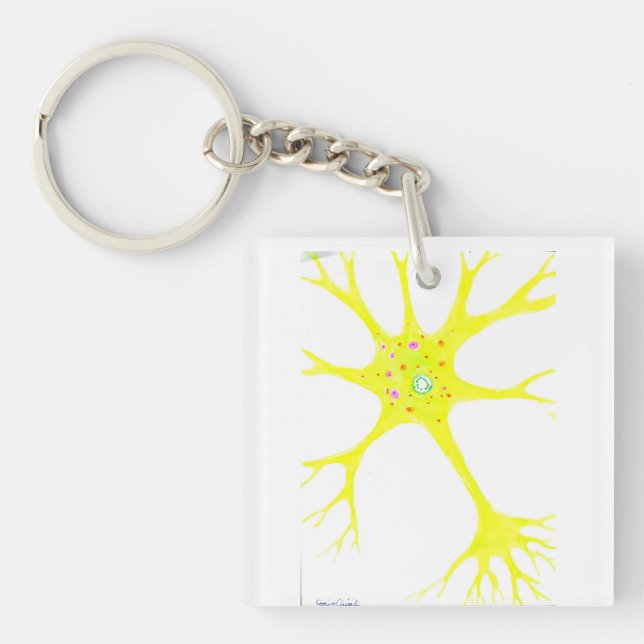 Yellow neuron keychain (Front)