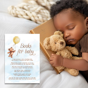 Yellow Neutral Teddy Bear Books for Baby Enclosure Card