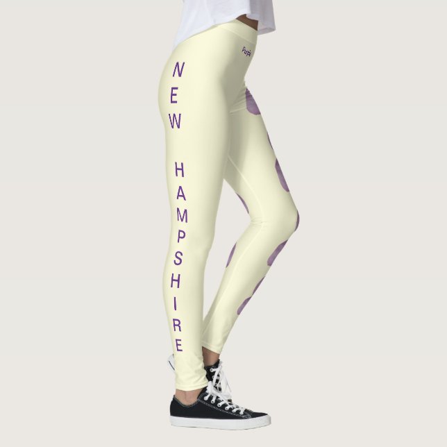 Yellow New Hampshire Purple Lilac State Leggings (Right)