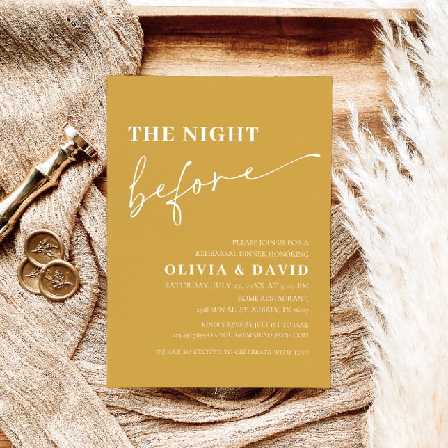 Yellow Night Before Rehearsal Dinner Invite (Creator Uploaded)