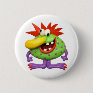 Yellow Nose Monster 2 Inch Round Button