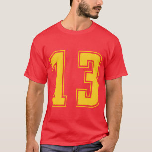 Yellow Number 13eam Junior Sports Numbered gift gi T-Shirt