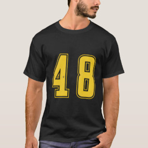 Yellow Number 48 Team Junior Sports Numbered Unifo T-Shirt