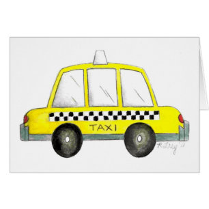 Yellow NYC Chequered Taxi Cab New York City NY