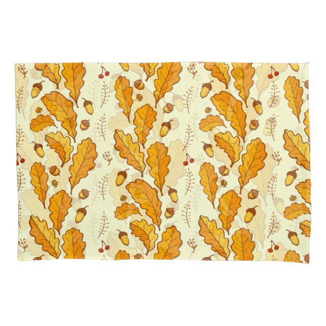 Yellow oak leaves: autumn background. pillowcase (Front)