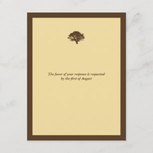 Yellow oak wedding enclosure RSVP response card
