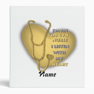 Yellow OB GYN Nurse Heart  binder