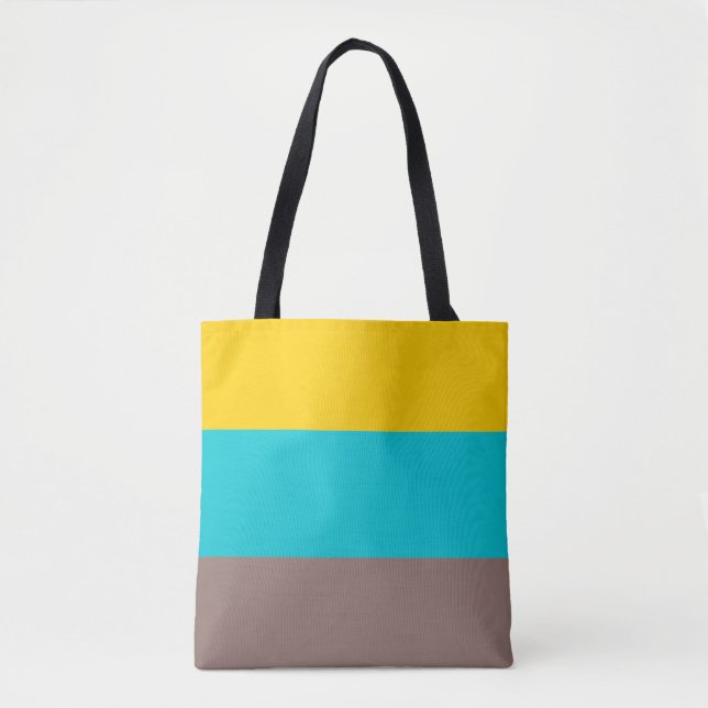 Yellow Ocean Blue Brown Summer Design Tote Bag (Front)