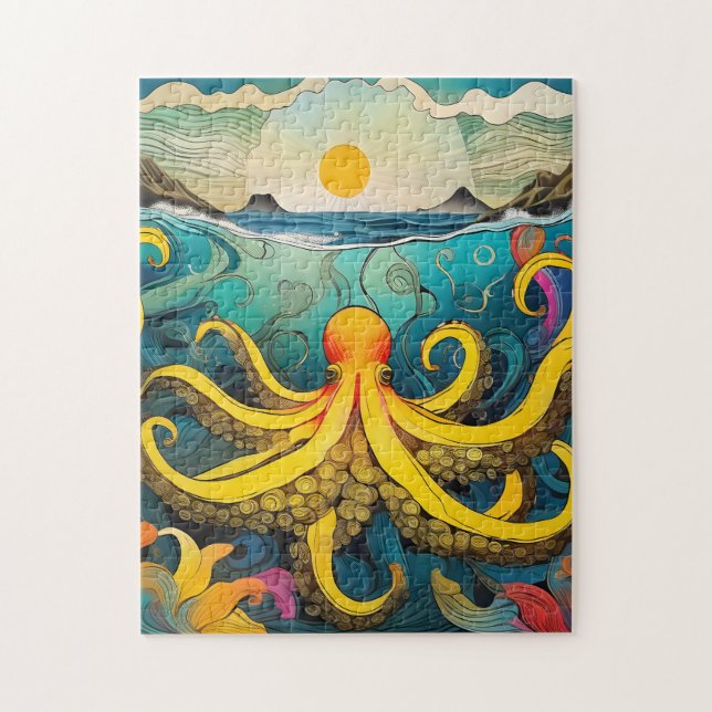 Yellow Octopus Jigsaw Puzzle (Vertical)