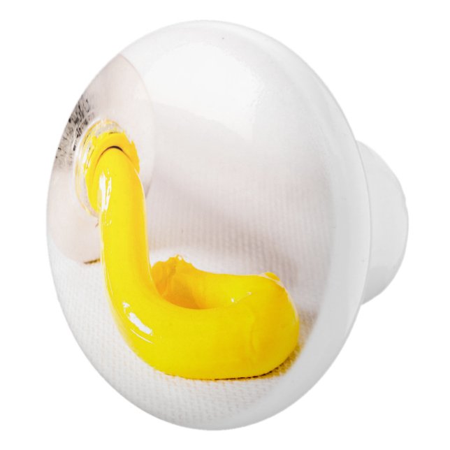 Yellow oil paint ceramic knob (Right)