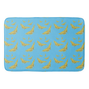 Yellow Old World Swallowtail Butterfly pattern Bath Mat