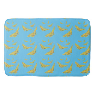 Yellow Old World Swallowtail Butterfly pattern Bath Mat