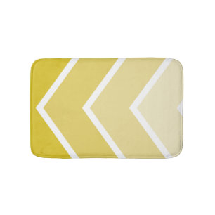 Yellow Ombré Chevron Stripes Pattern Bath Mat