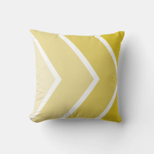 Yellow Ombré Chevron Stripes Pattern Throw Pillow