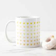 Yellow Ombre Heart Valentines Love Mug