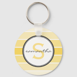 Yellow Ombre Monogram Keychain