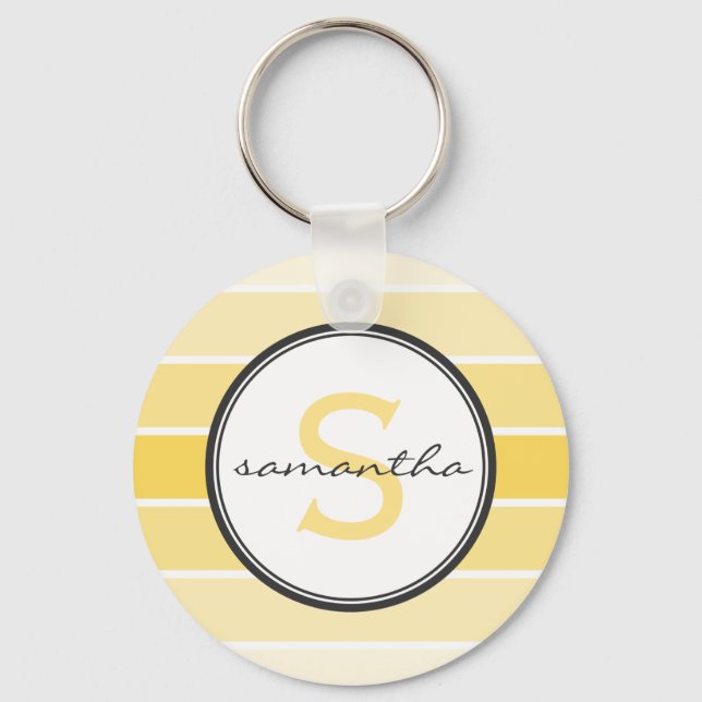 Yellow Ombre Monogram Keychain (Front)