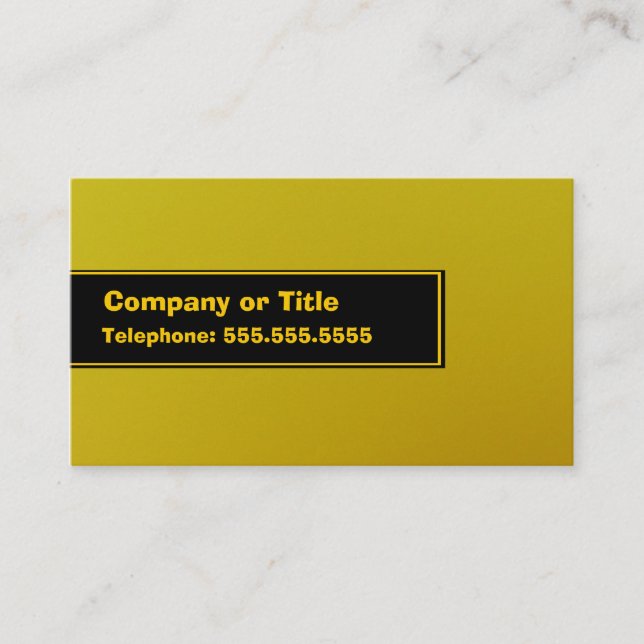 Yellow On Black On Yellow Business Card (Front)