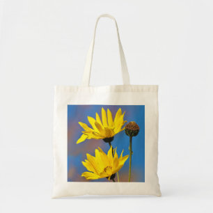 Yellow on Blue Tote Bag