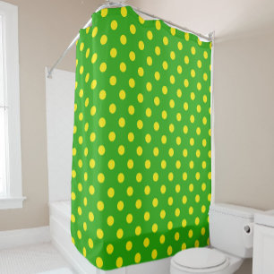 Yellow On Green Polka Dots Pattern Design 