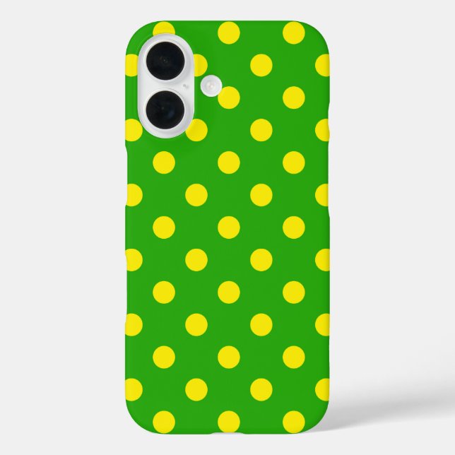 Yellow On Green Polka Dots Pattern Design  Case-Mate iPhone Case (Back)