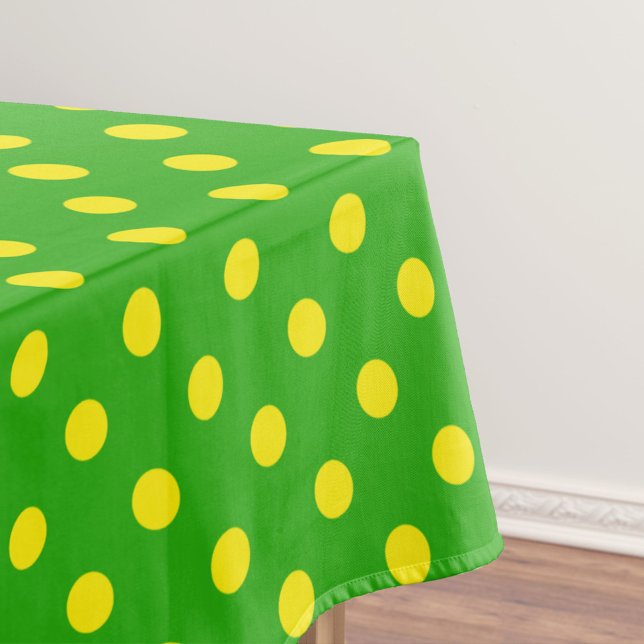 Yellow On Green Polka Dots Pattern Design  Tablecloth (Creator Uploaded)