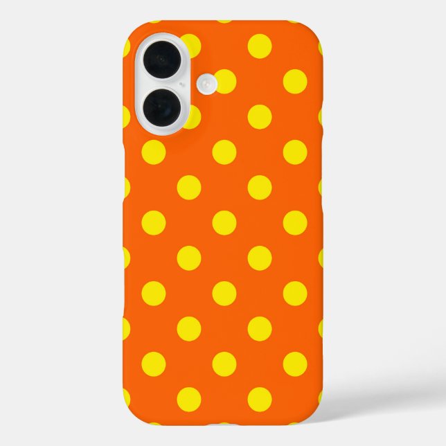 Yellow On Orange Polka Dots Pattern Design  Case-Mate iPhone Case (Back)