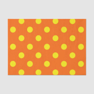 Yellow On Orange Polka Dots Pattern Design Tissue Paper