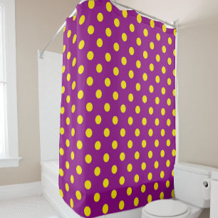 Yellow On Purple Polka Dots Pattern Design
