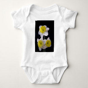 Yellow on White Daffodil Baby Bodysuit