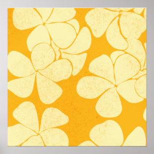 Yellow on Yellow plumeria 2 Poster