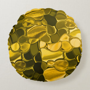 Yellow or gold colour pieces look like gold metal round pillow