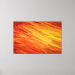 Yellow Orange Abstract Art Painting Canvas Print