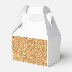 Yellow, orange, and brown wrapping paper sheets ar favor box