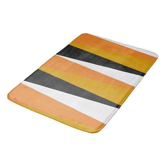 Yellow Orange and Grey   Bath Mat (Angled)