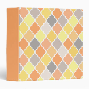 Yellow, orange and grey quatrefoil pattern binder