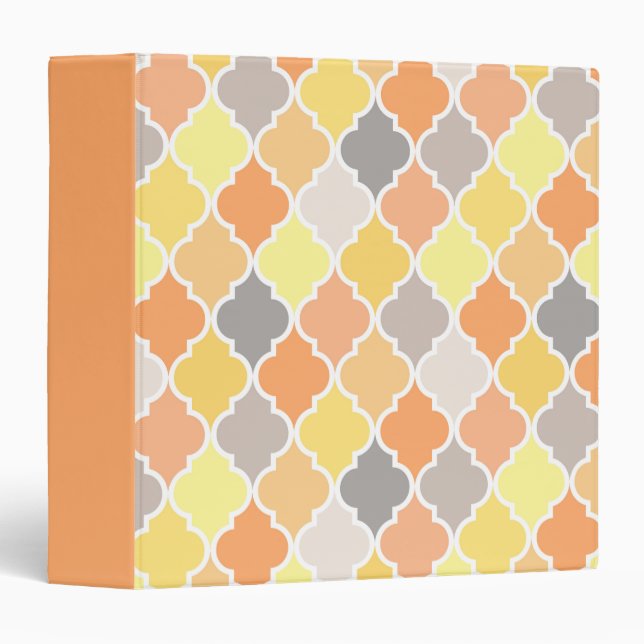 Yellow, orange and grey quatrefoil pattern binder (Front/Spine)