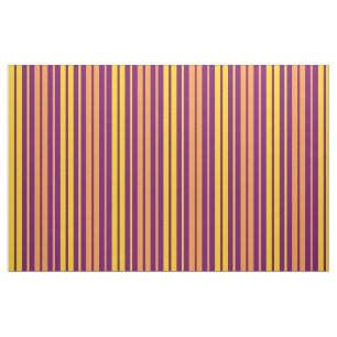 Yellow Orange and Purple Vertical Stripes Pattern Fabric