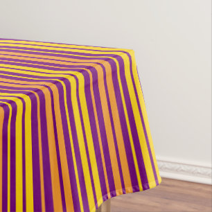Yellow Orange and Purple Vertical Stripes Pattern  Tablecloth