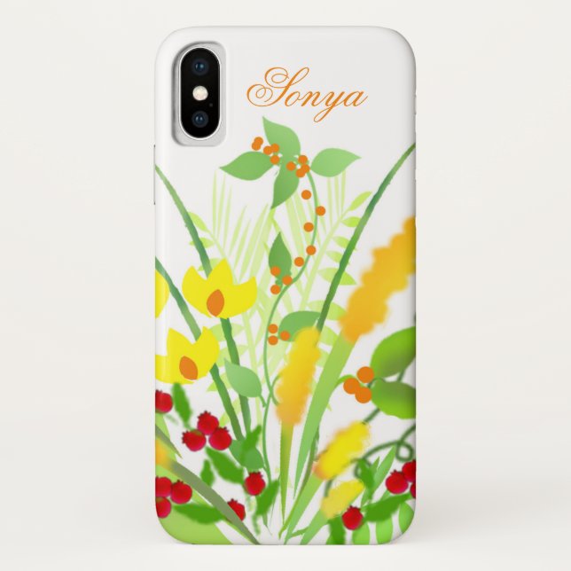 Yellow, Orange and Red Bouquet iPhone / iPad case (Back)