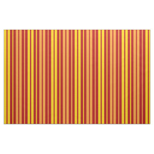 Yellow Orange and Red Vertical Stripes Pattern Fabric