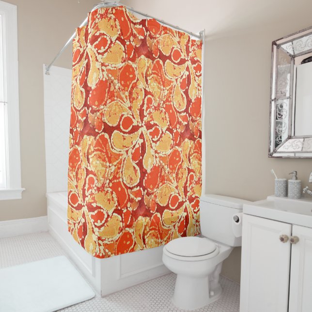 Yellow Orange Bali Batik Style Paisley Pattern (In Situ)