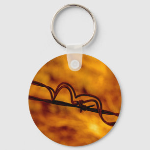 Yellow Orange Barbed Wire Fugue Keychain