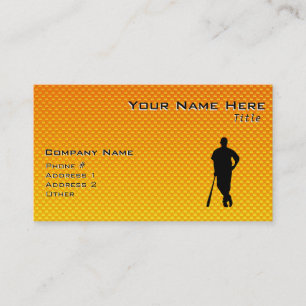 Yellow Orange Baseball Business Card