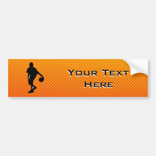 Yellow Orange Basketball Bumper Sticker