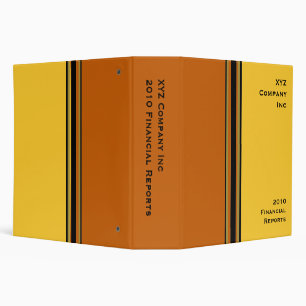 yellow orange business binder