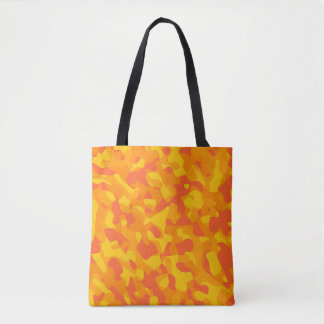 Yellow Orange Camouflage Print Pattern Tote Bag