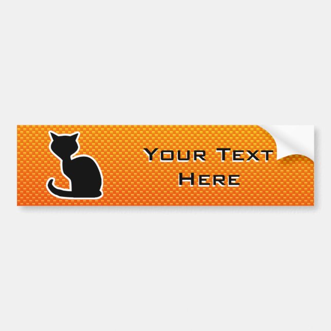 Yellow Orange Cat Bumper Sticker (Front)