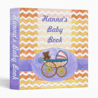 Yellow, Orange Chevron Pram Custom Baby Book
