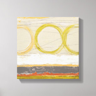 Yellow & Orange Circles on Multicolored Background Canvas Print